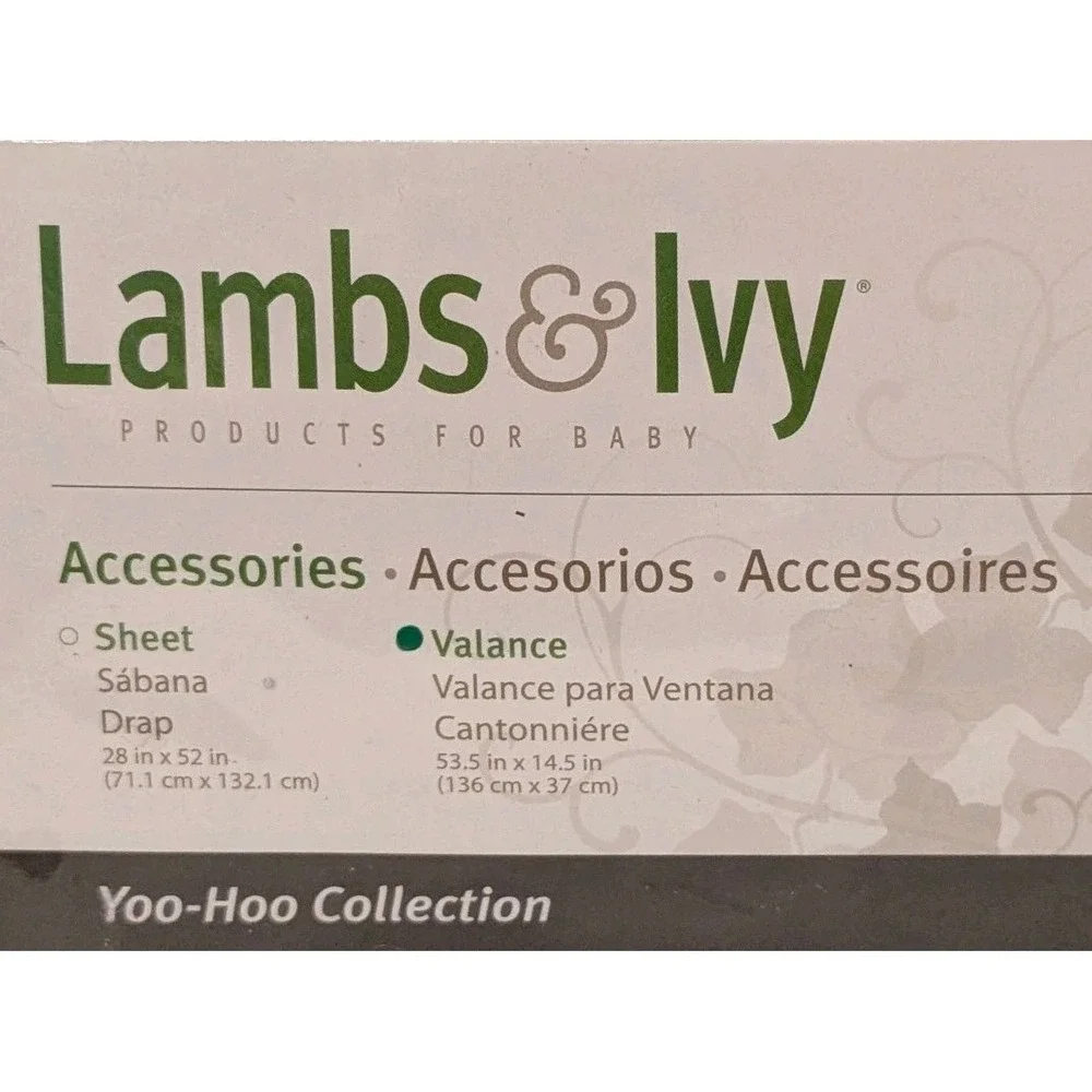 NEW Lambs & Ivy Window Valance Nursery Giraffe Yoo Hoo Collection Baby Decor